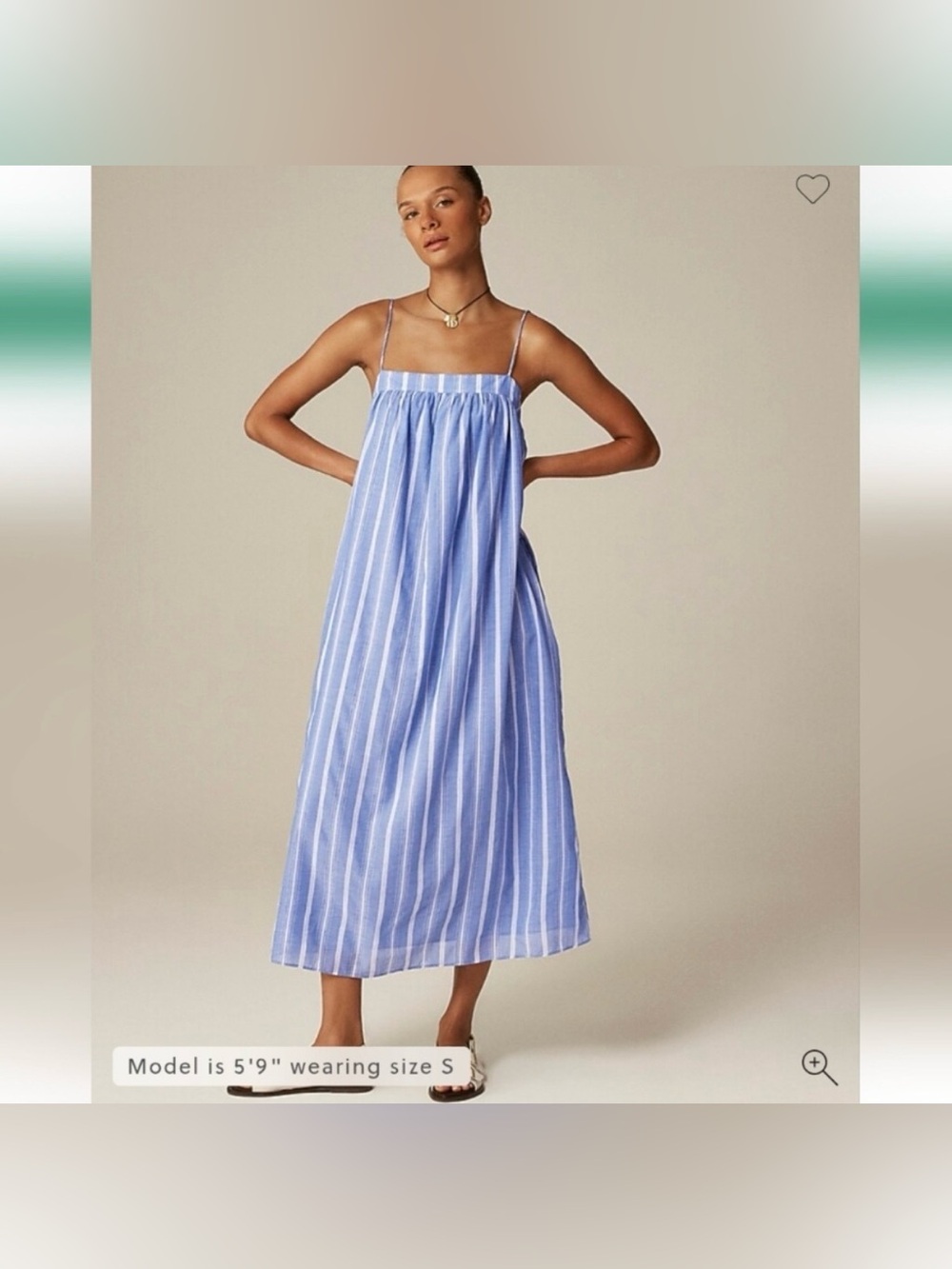 J. CREW - Floaty midi dress in striped cotton voile, size XS